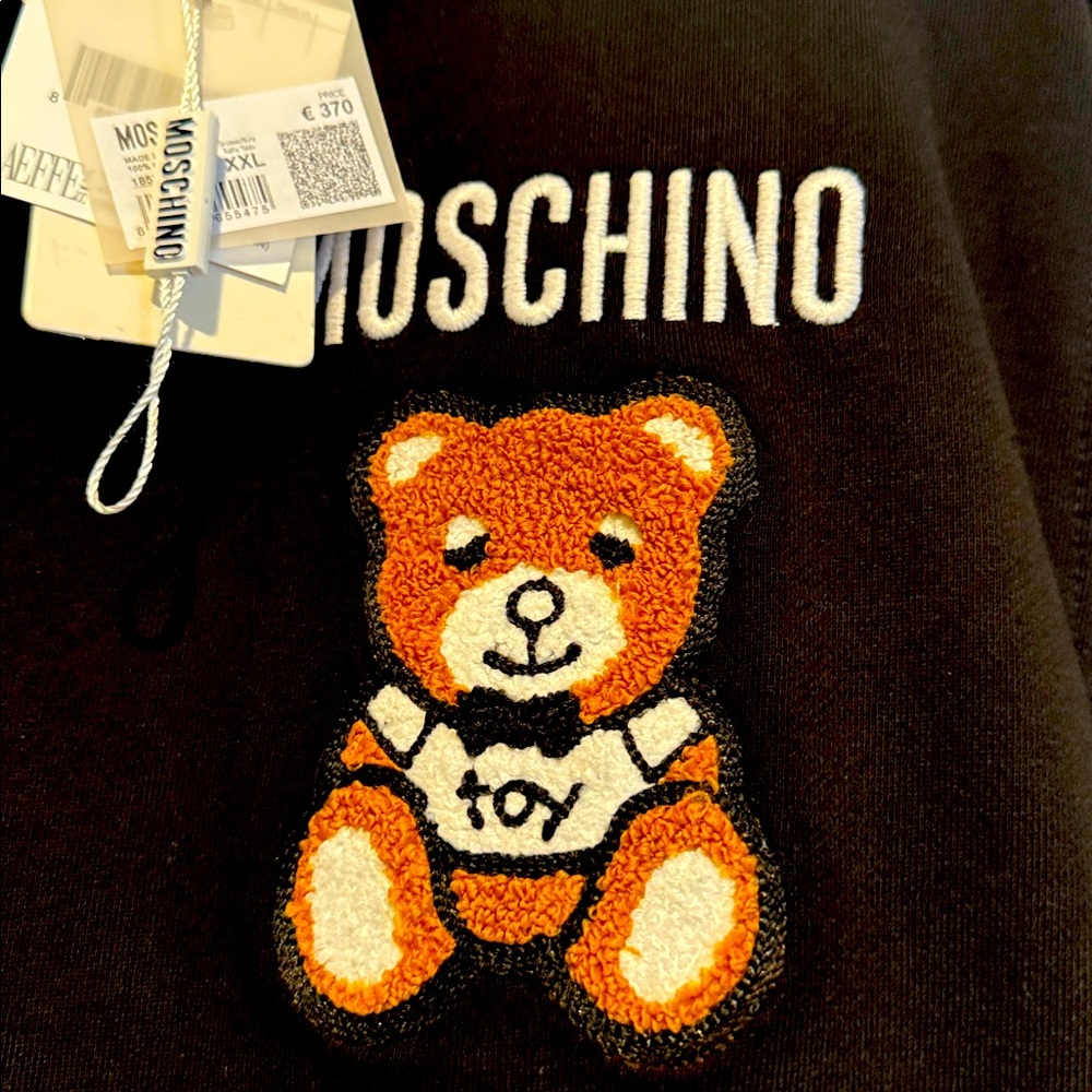 NEW Moschino Black Pullover with Teddy Bear Motif XXL - Picture 2 of 7